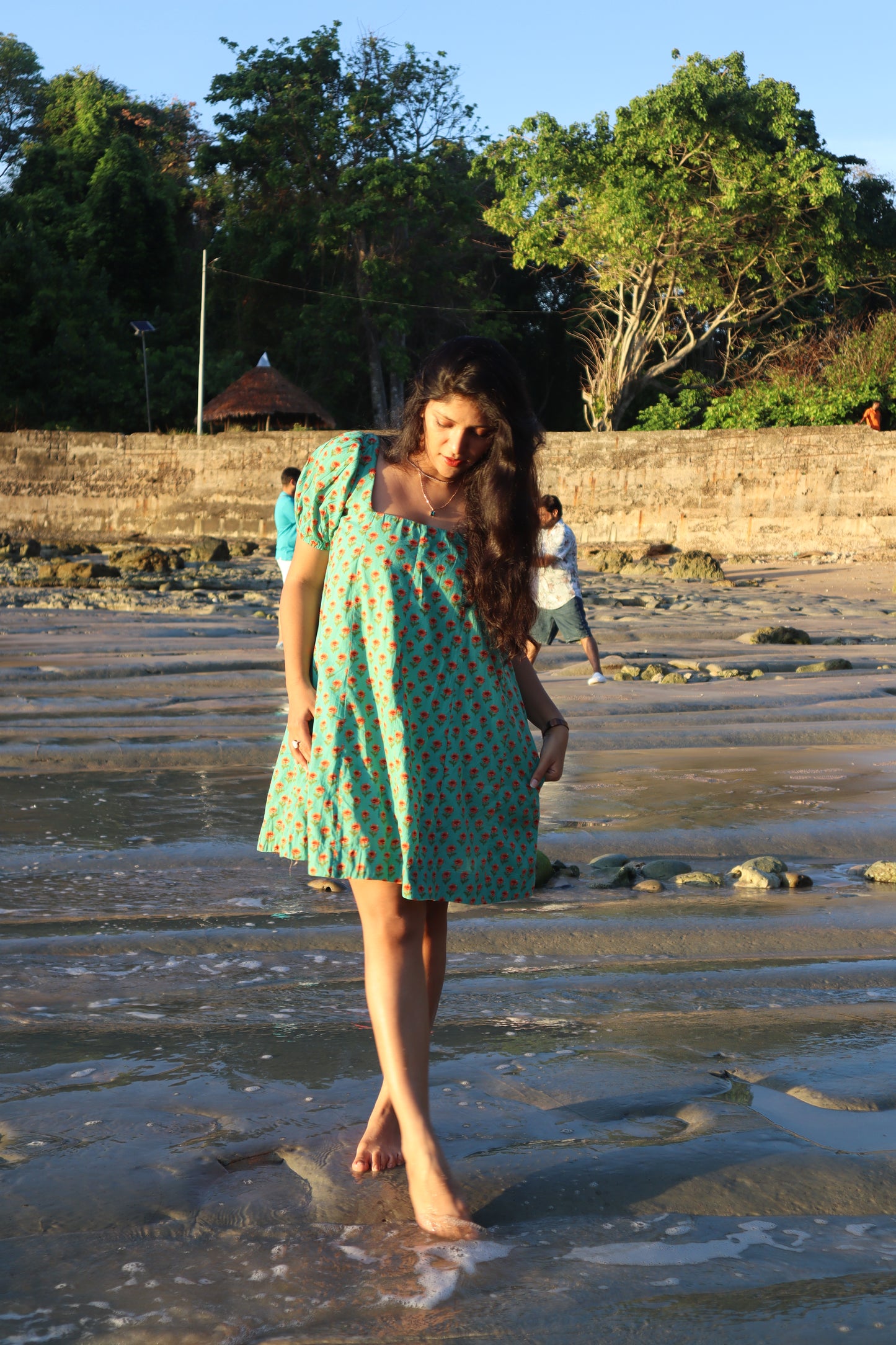 Island Flower Short loose Dress